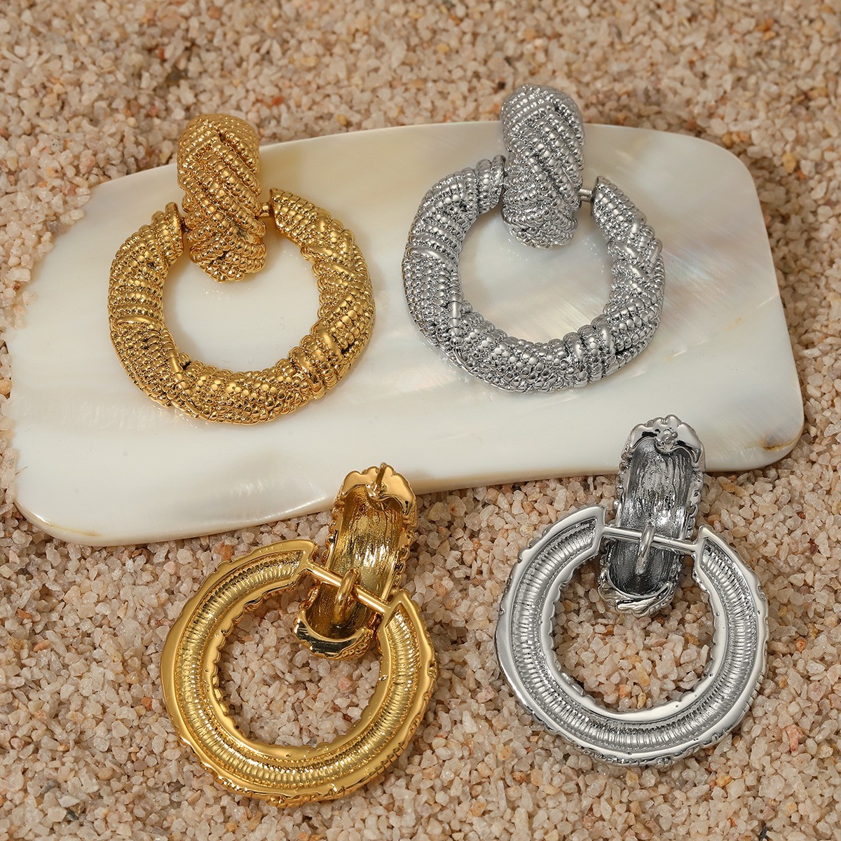 Ion Plating (IP) Real Gold Plated 18K Gold Platinum Round 304 Stainless Steel Simple Style Classic Style Waterproof Non Tarnish Drop Earrings