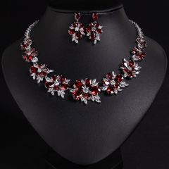 Pomegranate Red on White Background