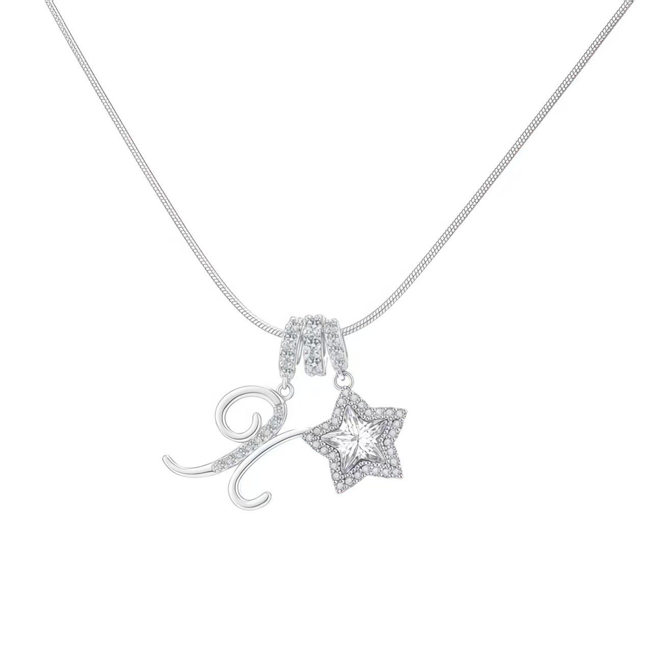 Dopamine Star Girl TK26 Letter Necklace Stainless Steel Chain Plated 22K Real Gold Decorated Luxury Style Women's Jewelry
