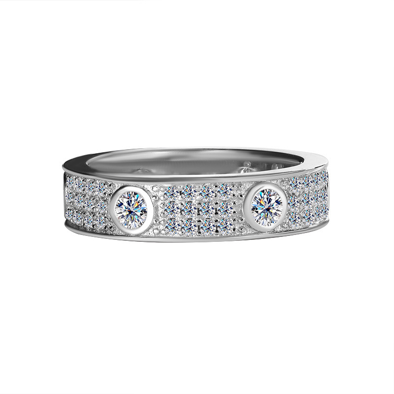Women's 925 Sterling Silver Geometric Moissanite Rings Brass Jewelry