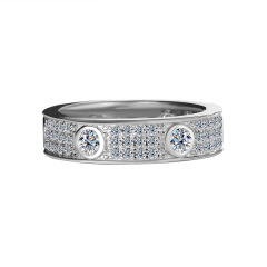 1.7 Karat White Gold Color (Moissanite GRA Certificate Black Card Waist Size)