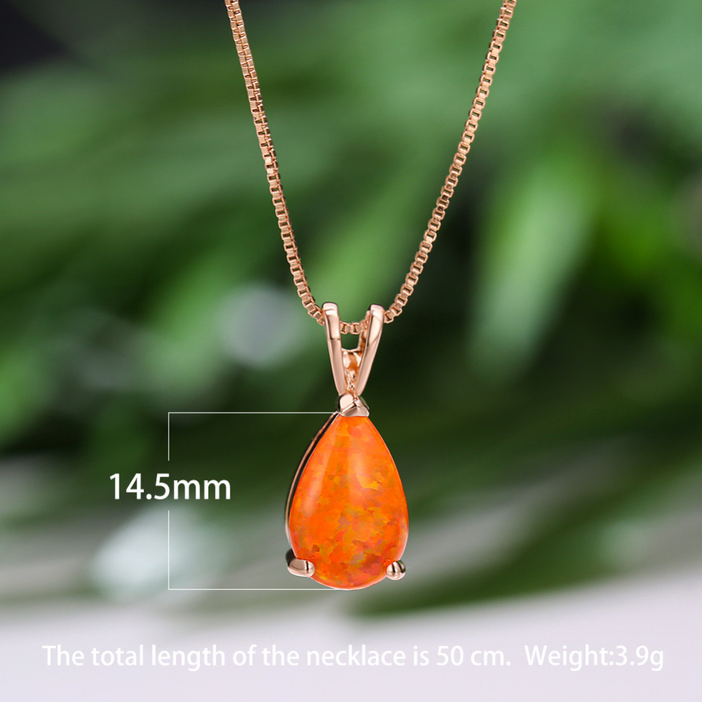 Wish Bestselling Waterdrop Australian Opal Pendant Necklace Women Elegant Versatile Quality Jewelry Fashion Accessories