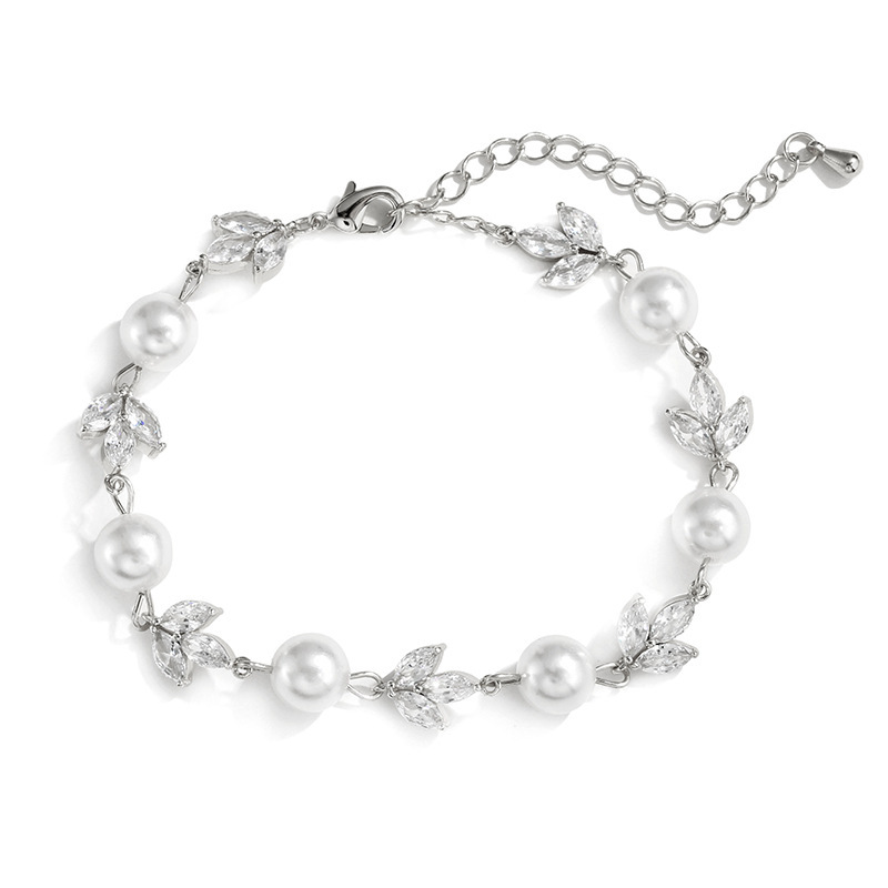 Unisex Imitation Pearl Copper Geometric Bracelets Imitation Pearl Jewelry