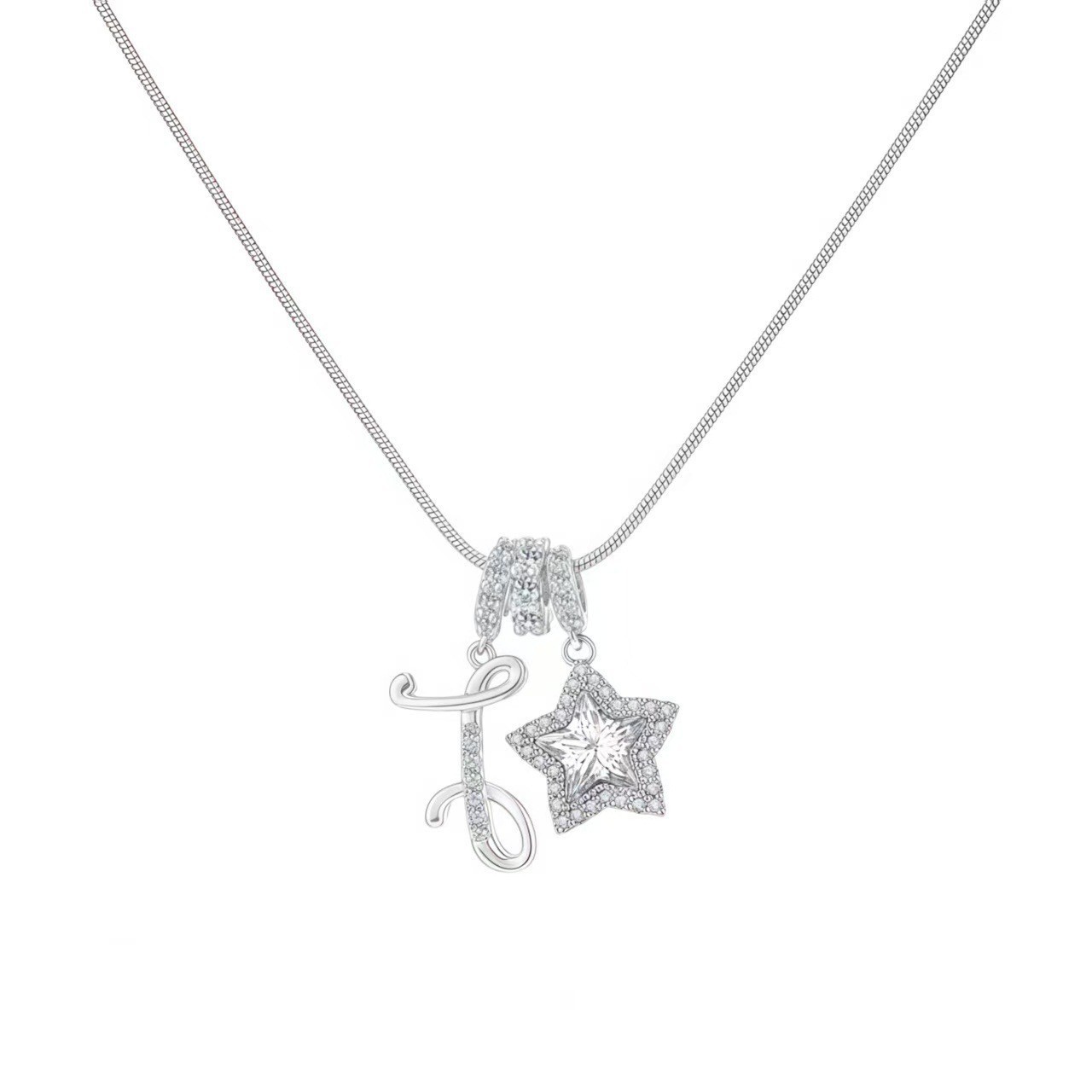 Dopamine Star Girl TK26 Letter Necklace Stainless Steel Chain Plated 22K Real Gold Decorated Luxury Style Women's Jewelry