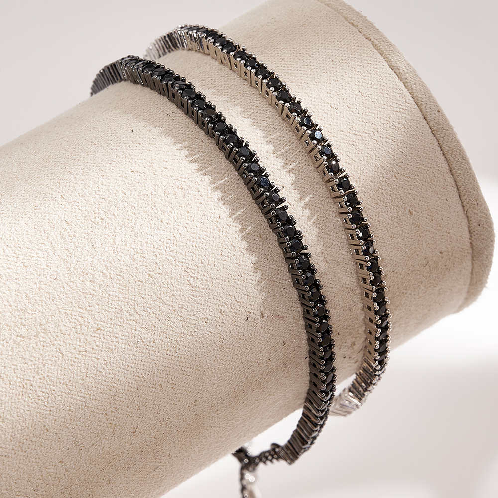 Trend Classic Copper Color Retention Electroplated INS Style Basic Style (Simple Style) Minimalist Style Handmade 2.6mm Tennis Chain Bracelet