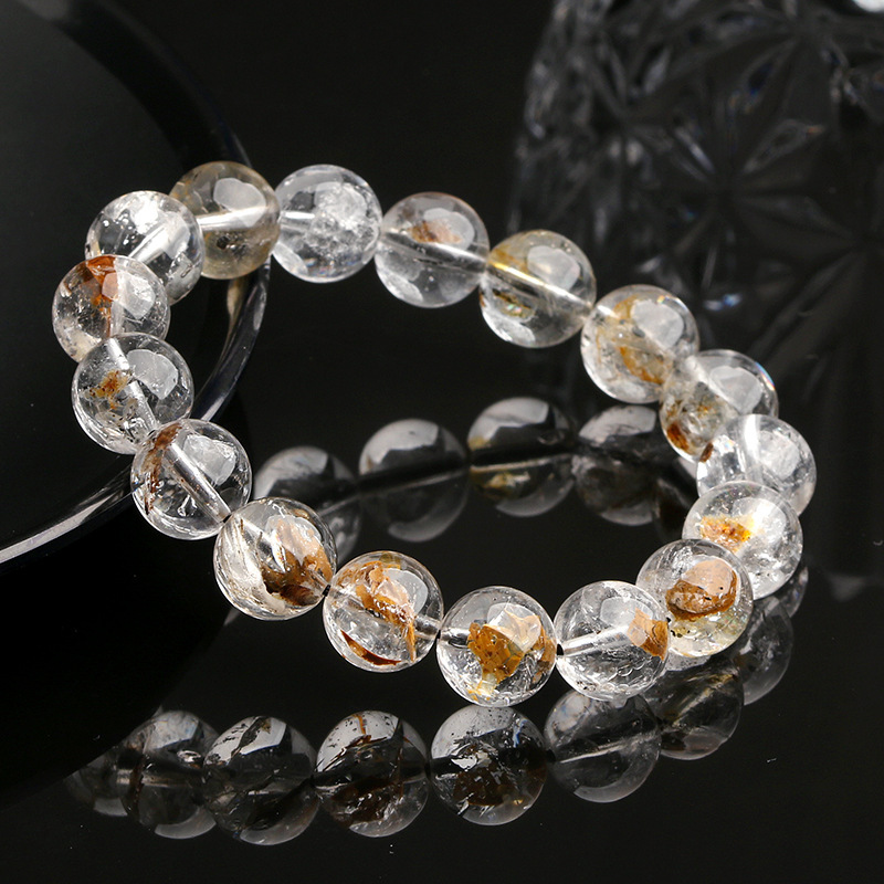 Natural Crystal Flashing Diamond Bracelet Black Yellow Crystal Lucky Oil Dare Circle Donghai Tokyang Crystal Geometric Pattern