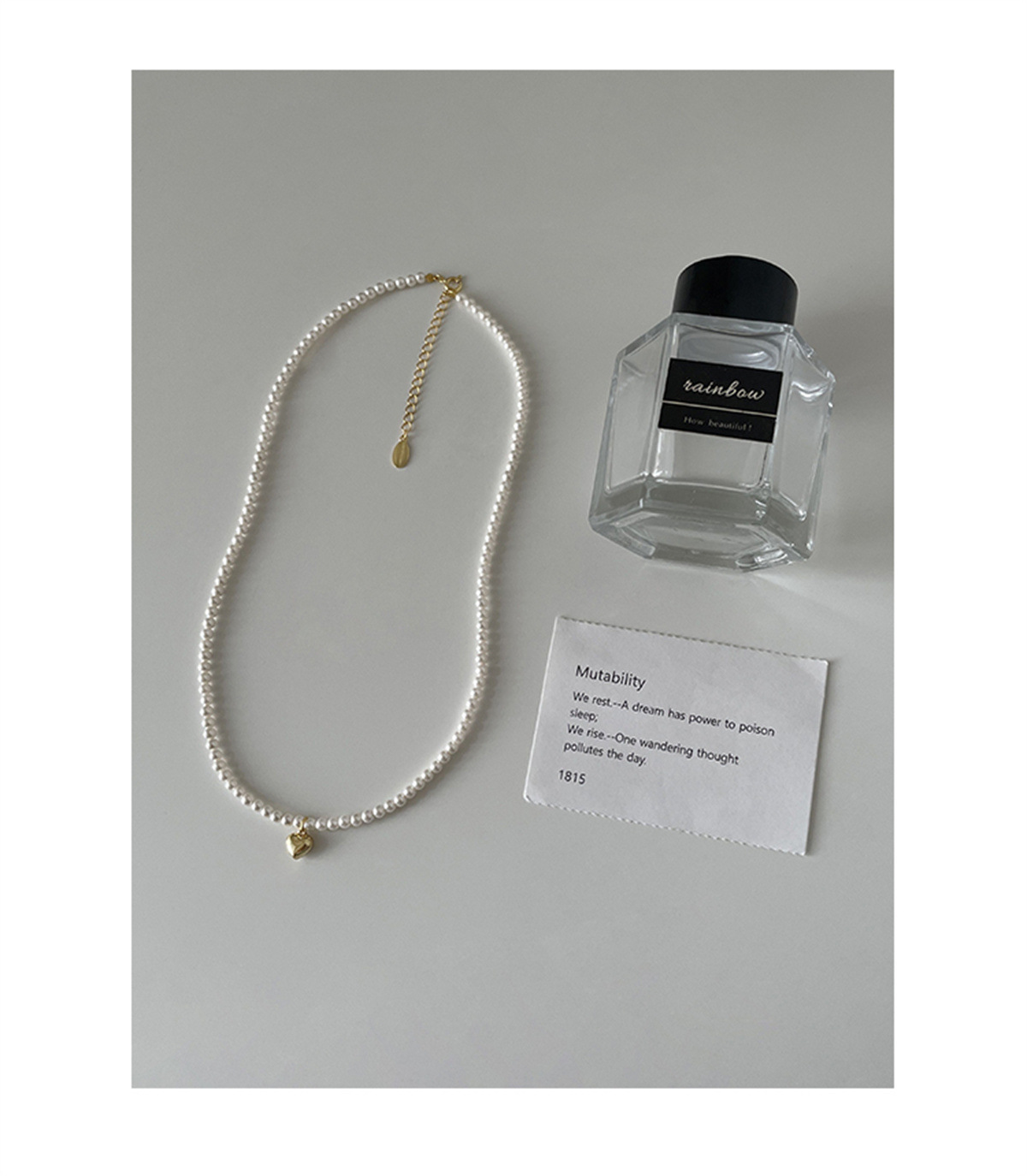 Women's 925 Sterling Silver Shell Pearls Beaded Chain Plating Geometric Pendant Necklace Imitation Pearl Jewelry