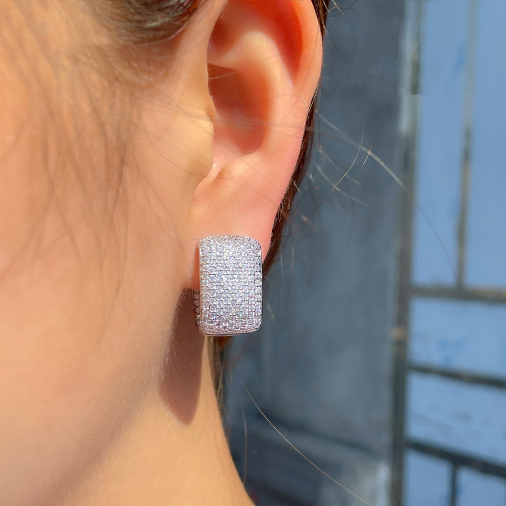 Copper Square Electroplating Artificial Gemstones Rose Golden Plated Platinum Plated Rhodium Plated Elegant Classic Style Plating Inlay Ear Studs