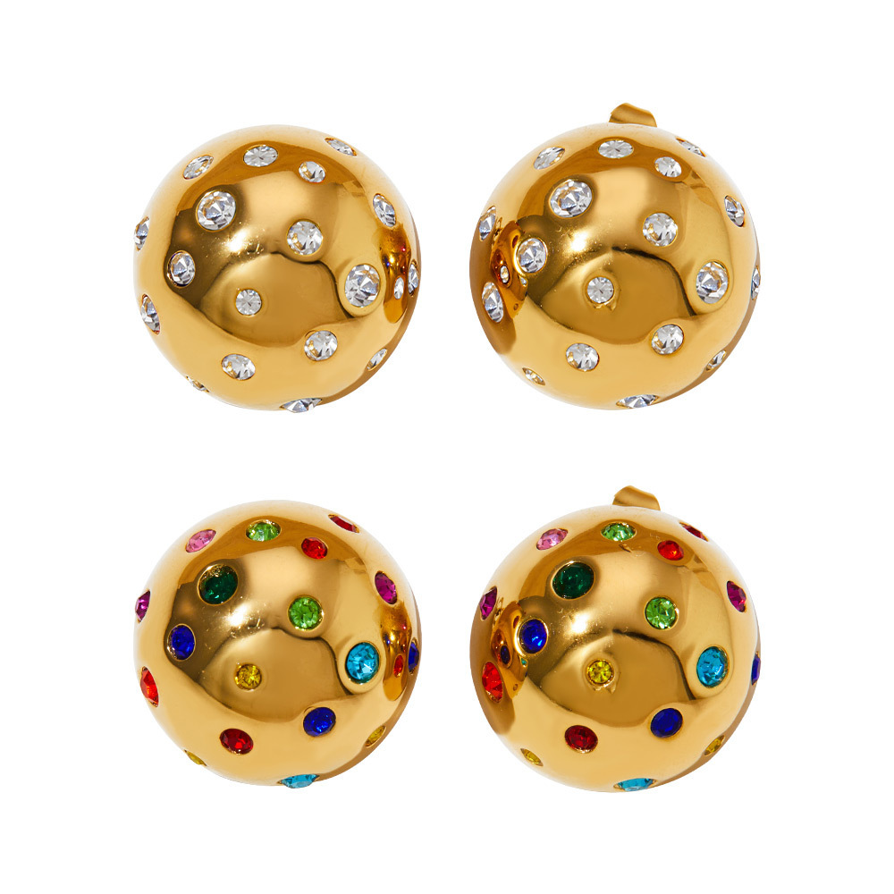 PVD Coated Real Gold Plated 16K Gold White Gold Plated Gold Plating Geometric 304 Stainless Steel Simple Style Classic Style Waterproof Non Tarnish Ear Studs
