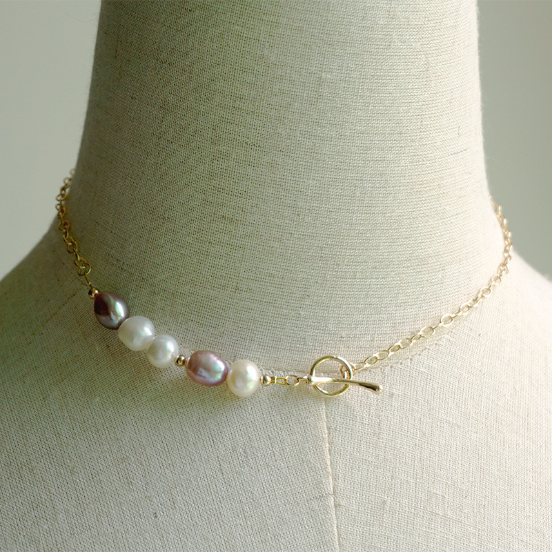 Baroque Vintage Handmade Freshwater Pearl Collarbone Necklace For Women Small Pearl Choker Women Jewelry Accessories