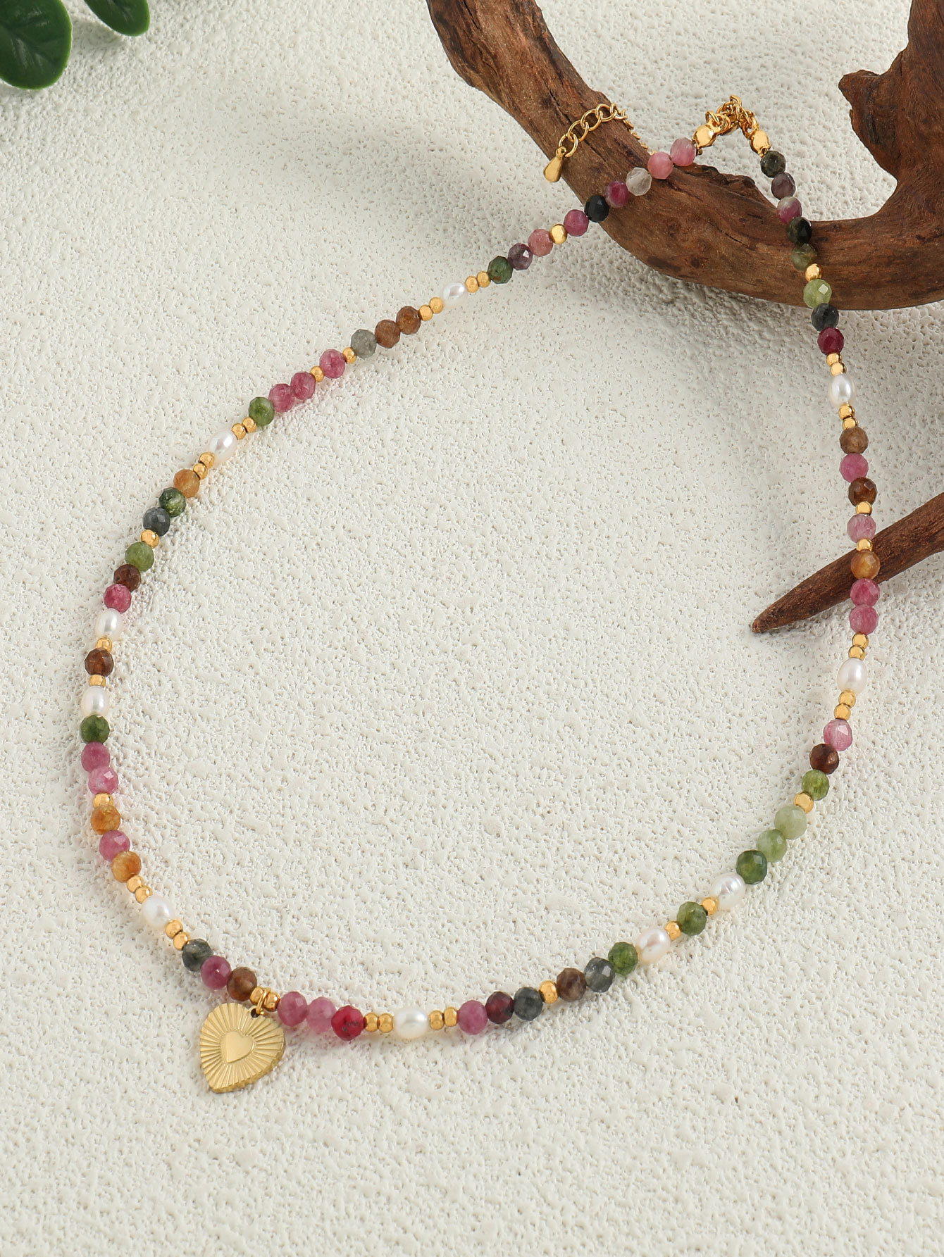 IG Style Modern Style Heart Shape Natural Stone Freshwater Pearl Beaded Women's Pendant Necklace