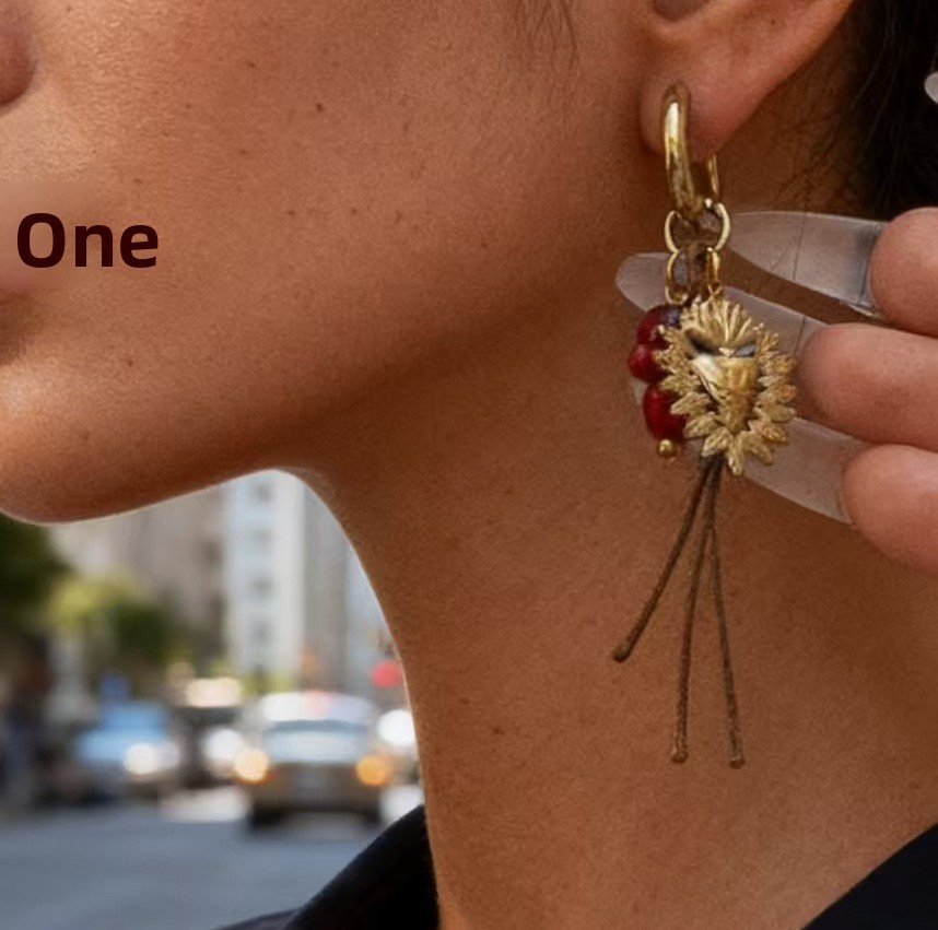 Acrylic Dark Heart Pendant Necklace Stainless Steel Heart Sun Earrings Vintage Accessories