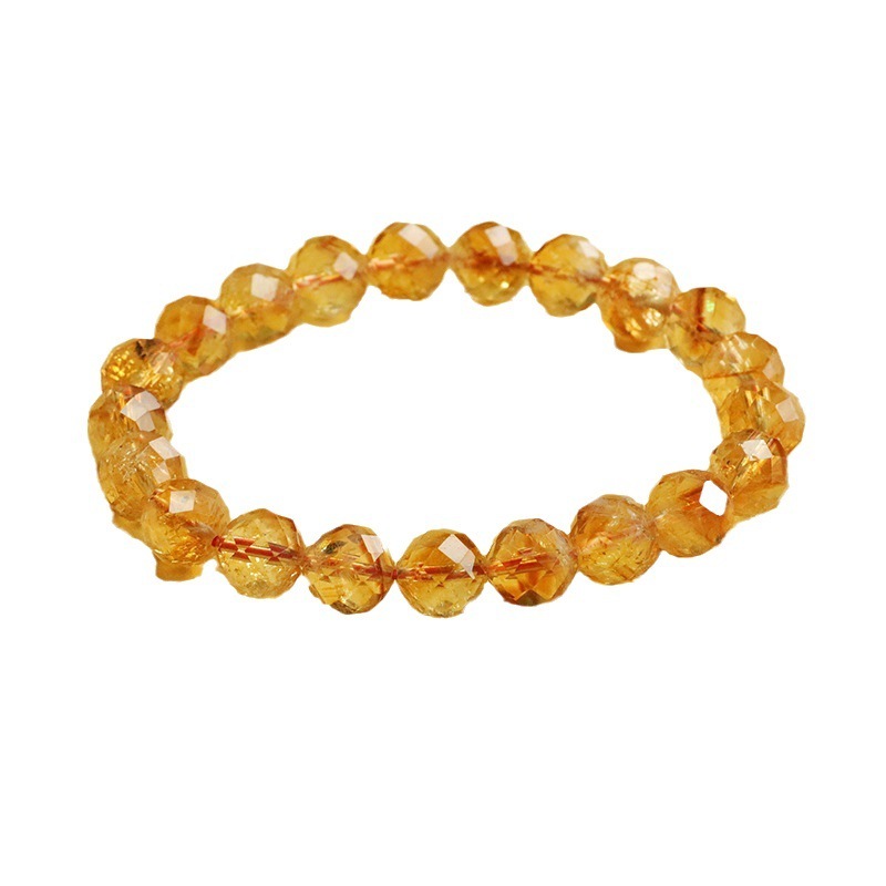 Aiyue Yellow Crystal Bracelet Polished Geometric Pattern Ethnic Style For Men And Women Birthday Party Jewelry Accessories