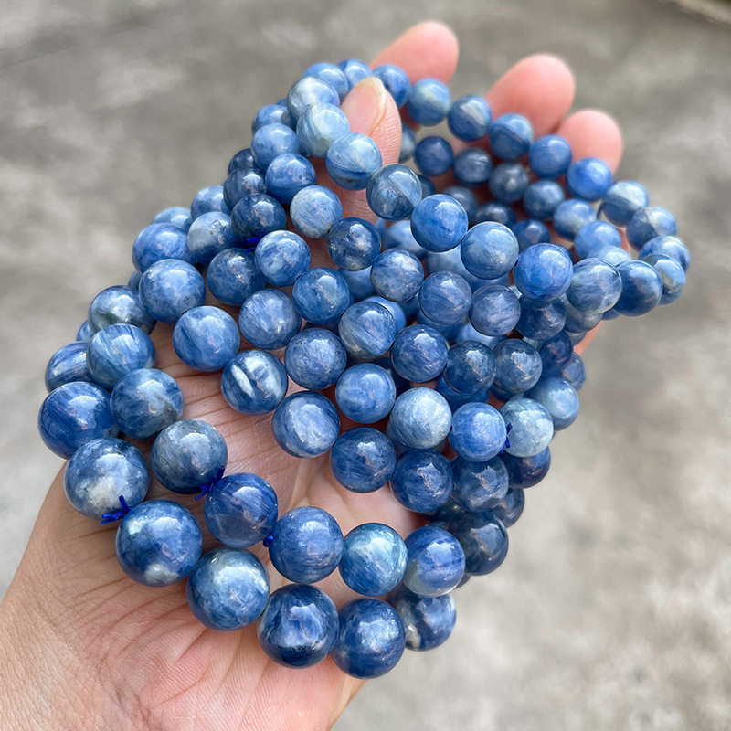 JD Jewelry Natural Brazilian Blue Crystal Cat's Eye Bracelet Round Luxury Fashion Unisex Gift Jewelry Geometric Pattern