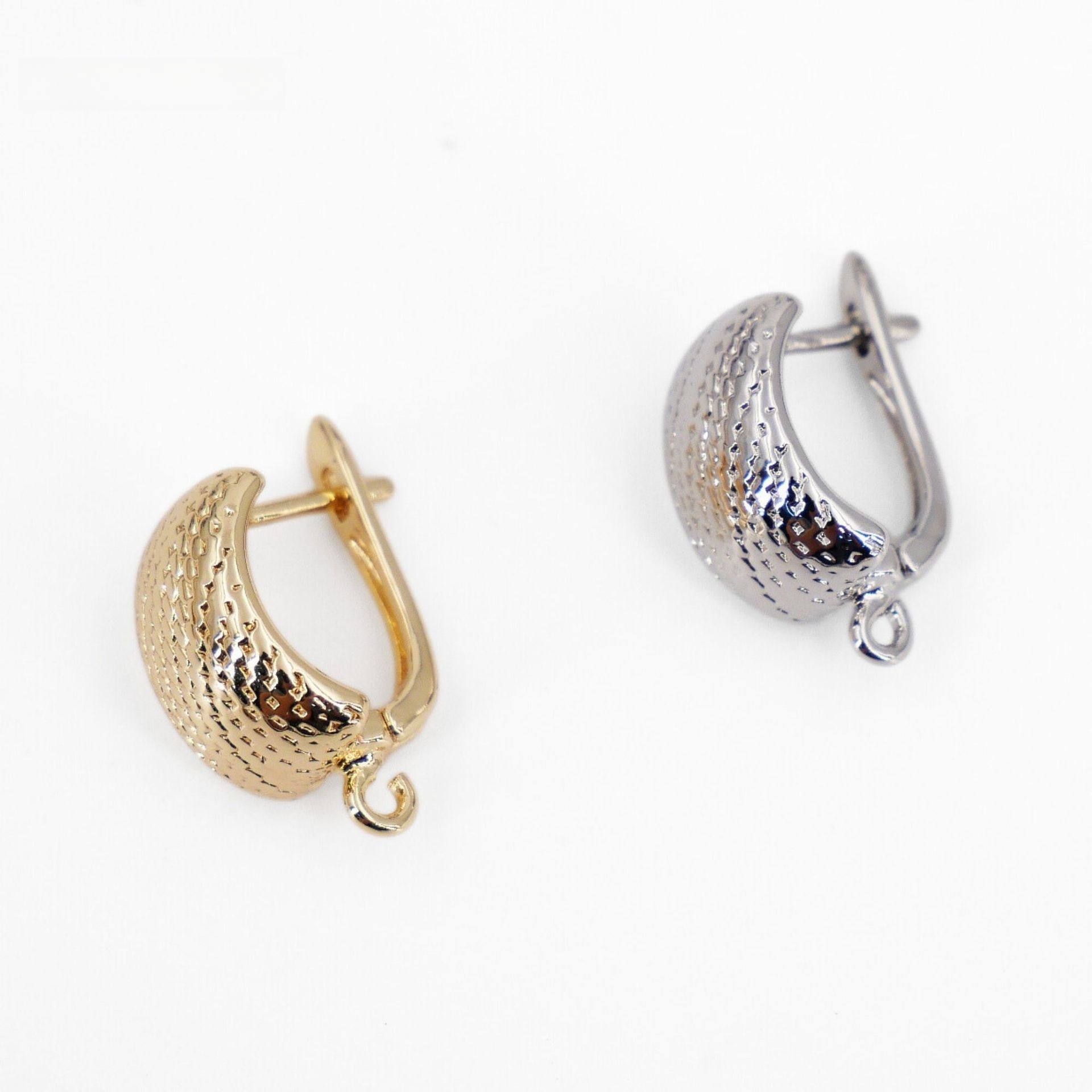 Color-Retaining Copper Plated 18K Gold Fish Scale Hoop Earrings With Pendant Round DIY Earrings Jewelry Accessories