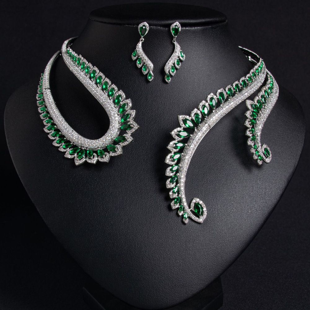 Internet Celebrity  Hot-Selling Necklace INS Style Zircon Earrings Set Decoration For Women Versatile Hip-Hop Style High-End Jewelry