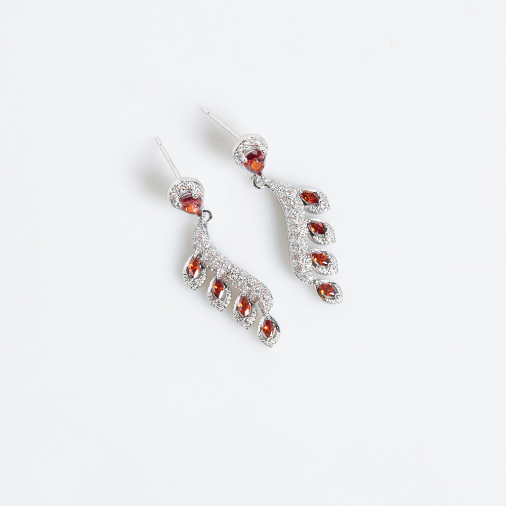 Internet Celebrity  Hot-Selling Necklace INS Style Zircon Earrings Set Decoration For Women Versatile Hip-Hop Style High-End Jewelry