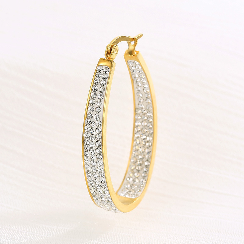 PVD Coated 18K Gold Plated U Shape Stainless Steel Simple Style Classic Style Waterproof Non Tarnish Earrings