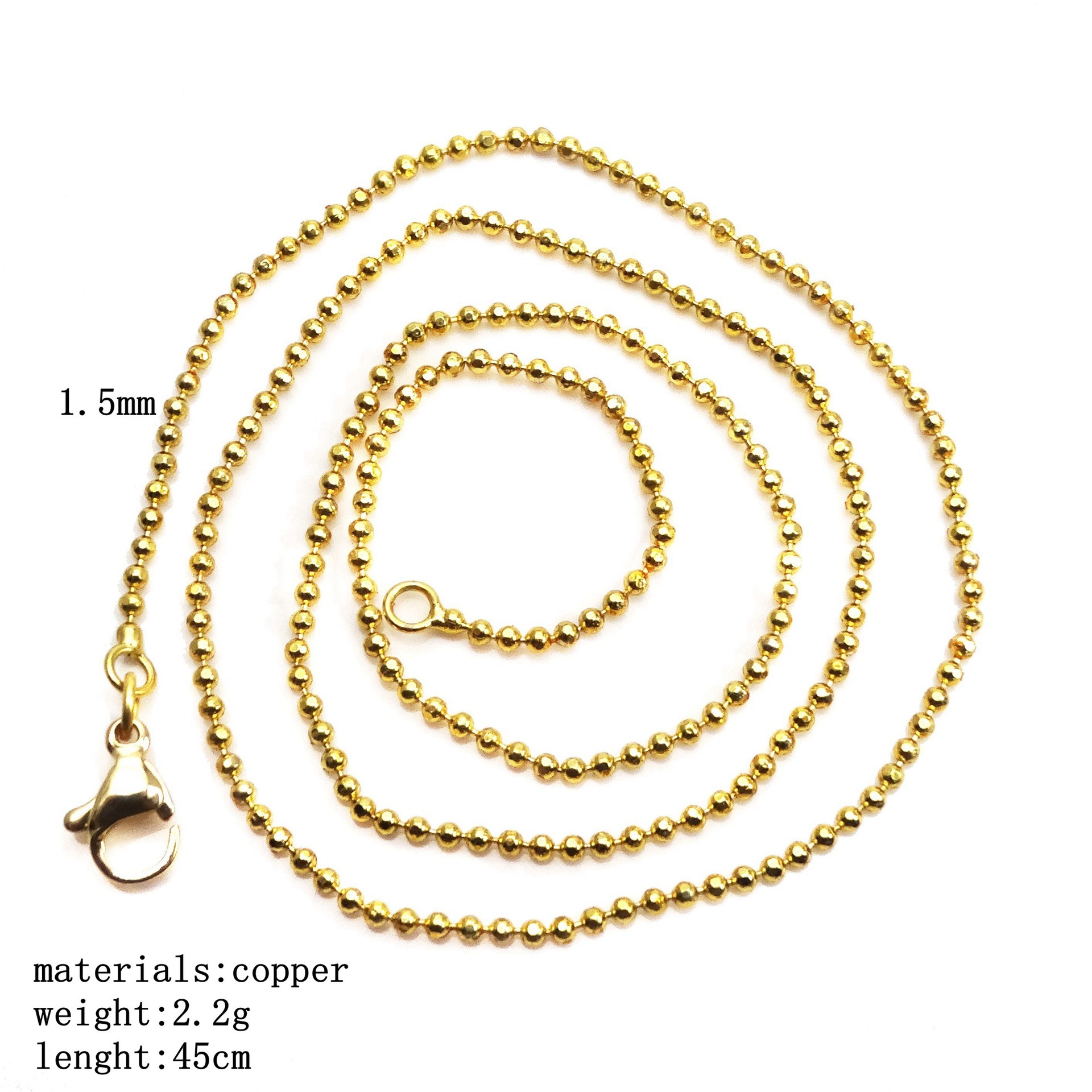 Copper Simple Style Classic Style Plating Solid Color Necklace