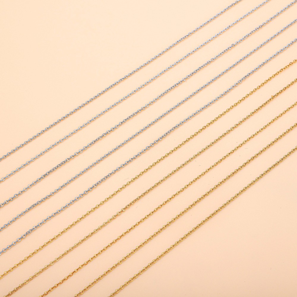 Stainless Steel Hammer Cross Chain Fine Chain Jewelry Accessories Necklace Handmade DIY Titanium Steel Non-Fading