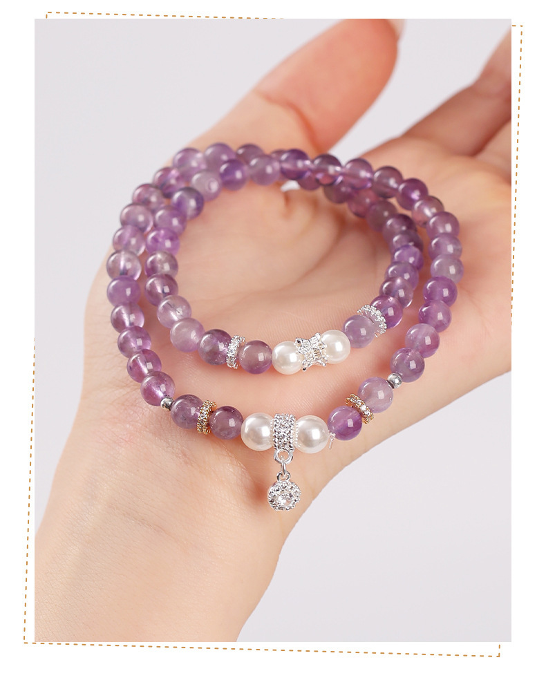 JD Jewelry Amethyst Beaded Bracelet For Women Fashionable High-end Jade Gourd Accessories Simple Style Classic Bracelet Jewelry