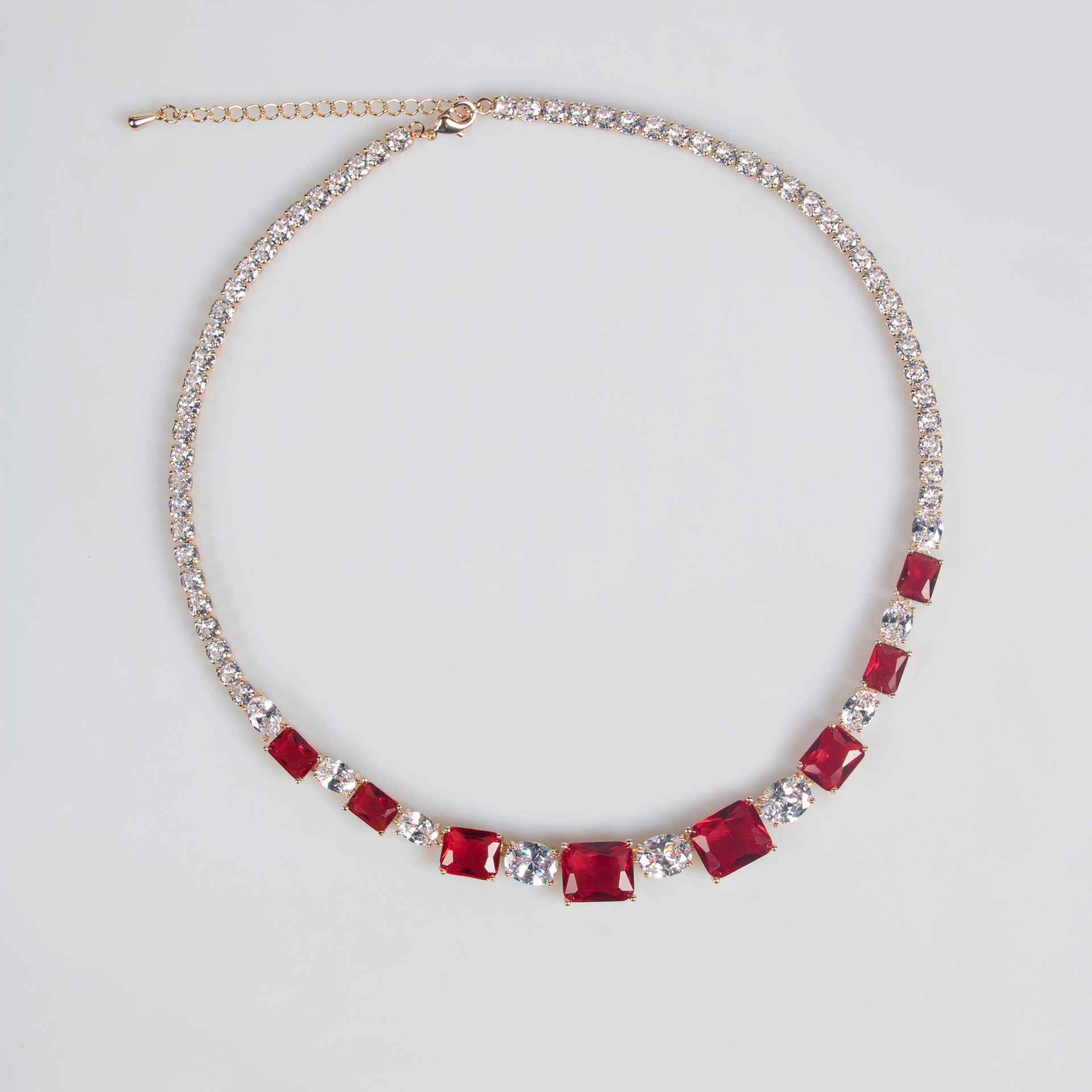 Wedding Dress Jewelry Set Women's Fashion Square Block Necklace Earrings Bracelet Luxury Style Copper Material Zircon Inlay