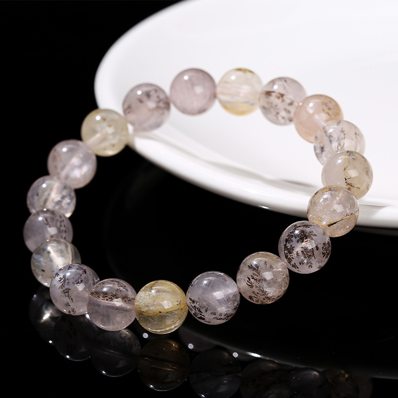 JD Jewelry Natural Gum Crystal Bracelet Fashion Unisex Beaded Round Single Circle Jewelry Geometric Pattern Simple Style