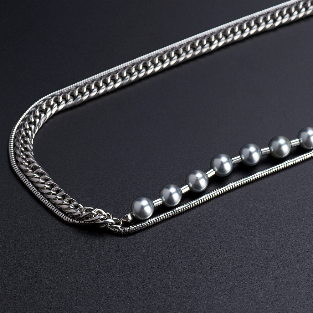 PVD Coated Real Gold Plated 18K Gold Solid Color 304 Stainless Steel Simple Style Classic Style Waterproof Non Tarnish 304 Stainless Steel Layered Necklaces