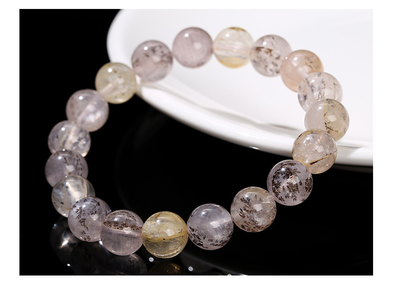 JD Jewelry Natural Gum Crystal Bracelet Fashion Unisex Beaded Round Single Circle Jewelry Geometric Pattern Simple Style