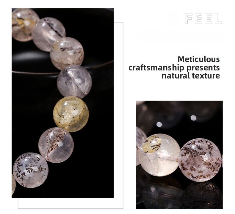 JD Jewelry Natural Gum Crystal Bracelet Fashion Unisex Beaded Round Single Circle Jewelry Geometric Pattern Simple Style