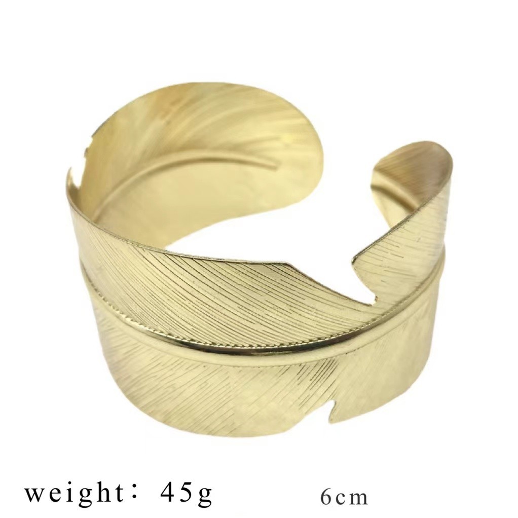Simple Style Classic Style Feather 304 Stainless Steel Bangle In Bulk