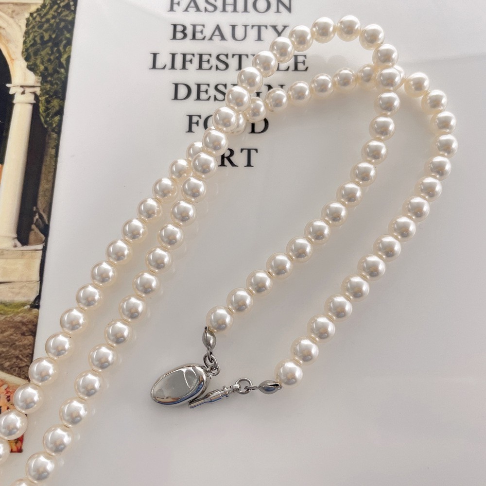 New Women's Knot Necklace Multi-Layer Long Sweater Chain Fashion Accessories Pearl Necklace Luxury Style Geometric Pattern