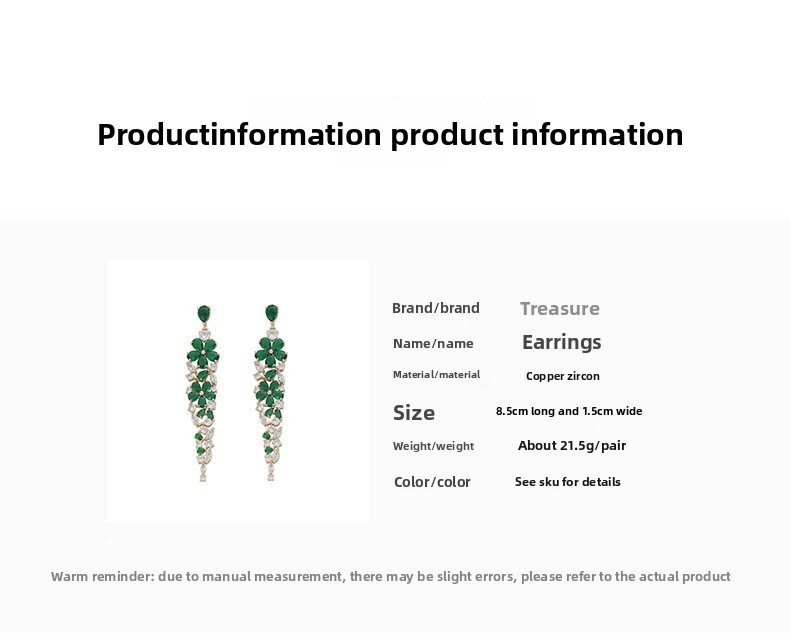 Elegant Long S925 Silver Needle Zircon Leaf Earrings Wedding Bride Jewelry Bohemian Floral Print Fairy Style Women's Accessories