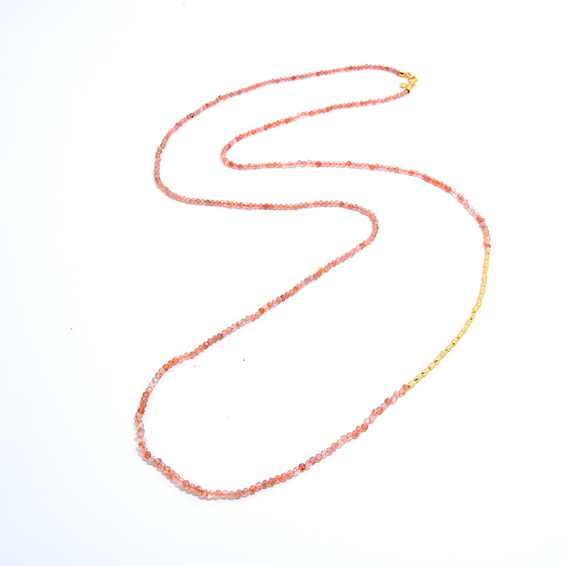 Casual Simple Style Geometric Natural Stone Agate Sterling Silver Gold Plated Sweater Chain In Bulk