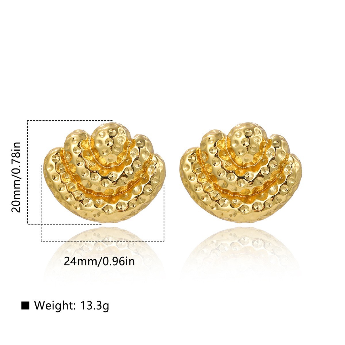 1 Pair Elegant C Shape Heart Shape Flower 304 Stainless Steel Ear Studs