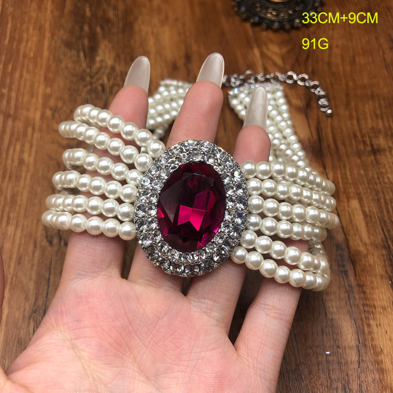 1 Piece 1 Pair Vintage Style Wedding Bridal Geometry Artificial Pearl Alloy Inlay Artificial Gemstones Artificial Pearls Glass Women's Beaded Chain Jewelry Set