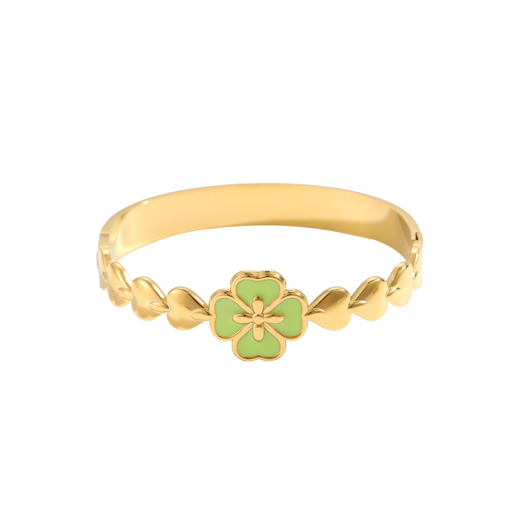 Elegant Stainless Steel Flower Bracelet Creative Design Mermaid Petal Fashion OL Circle And Dots Plated Hand Jewelry