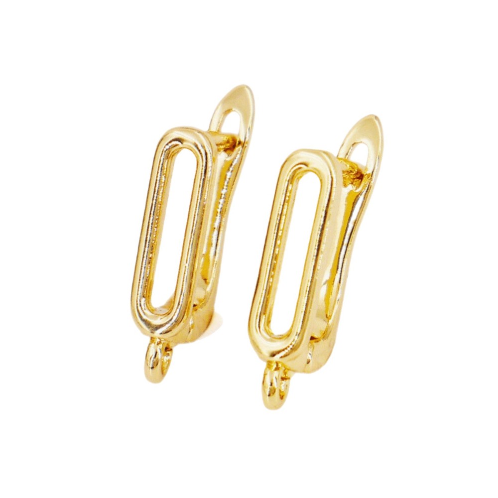 Eco-friendly Copper Plated 18K Gold U-shaped Hoop Earrings Real Gold Color Retention Nickel-free Smooth Surface DIY Accessories