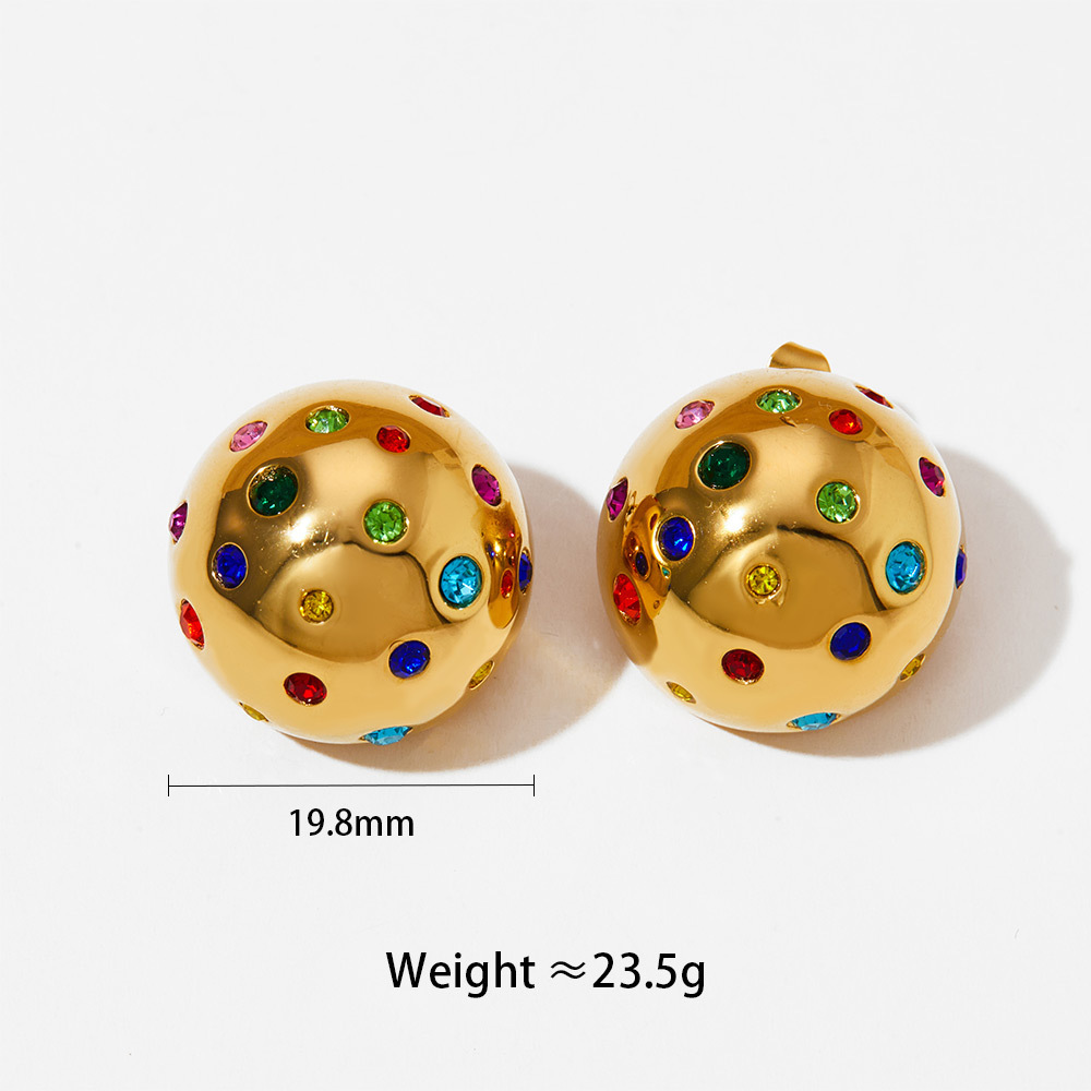 PVD Coated Real Gold Plated 16K Gold White Gold Plated Gold Plating Geometric 304 Stainless Steel Simple Style Classic Style Waterproof Non Tarnish Ear Studs
