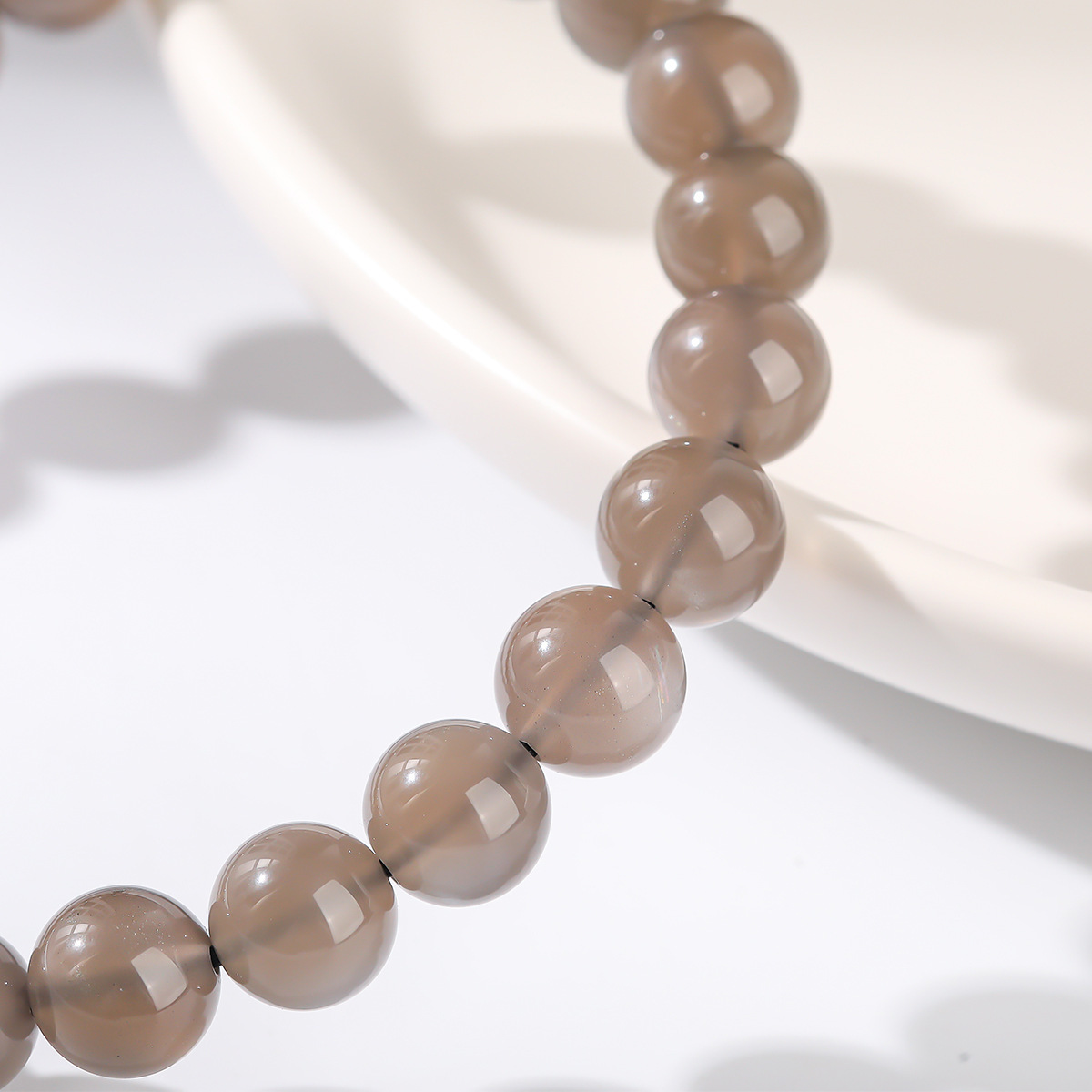 JD Jewelry 8A Natural Black Moonstone Bracelet Extended Fashion Simple Versatile Round Bead Classic Gift Bracelet