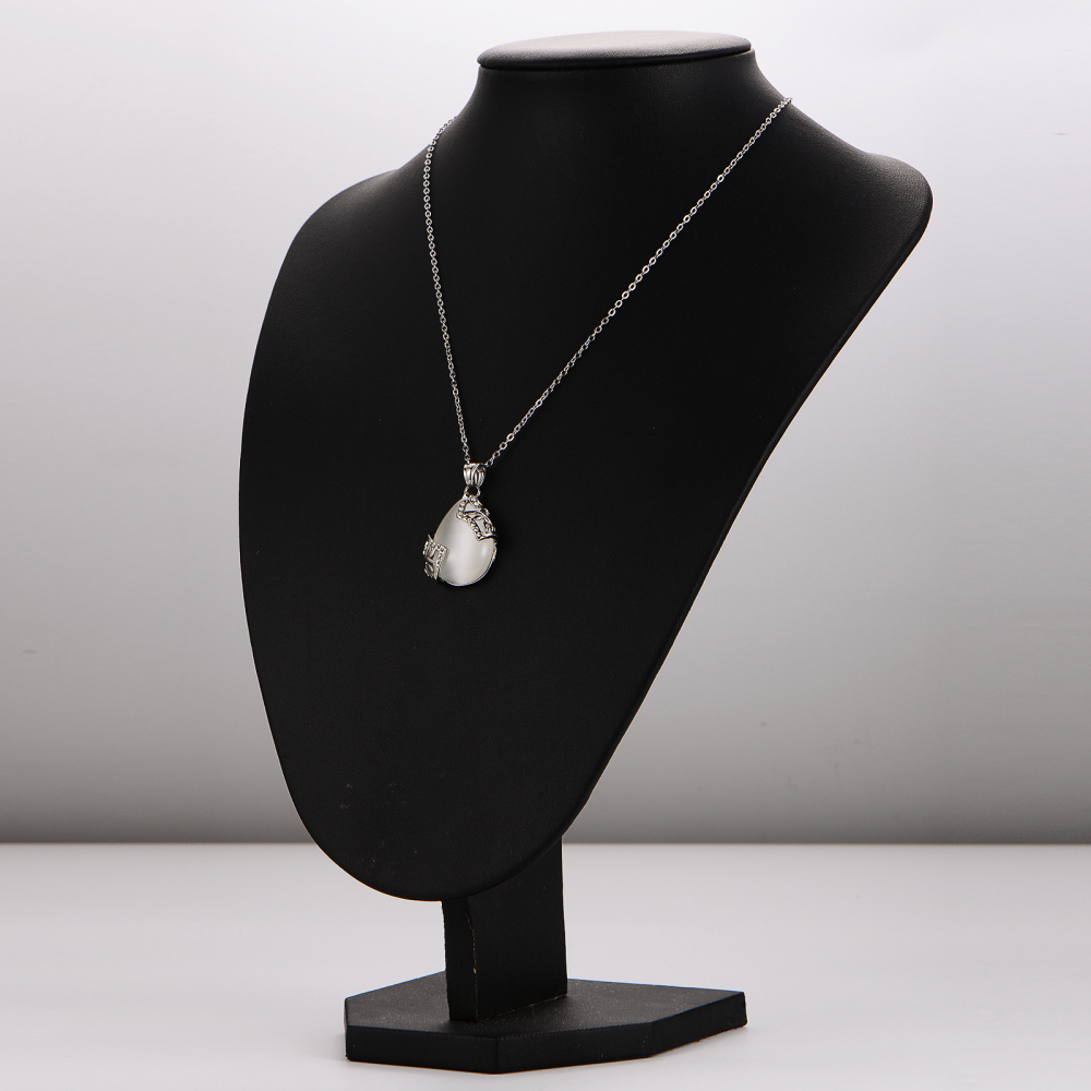 AML Fashionable Temperament 304 Stainless Steel Diamond-Studded Water Drop Necklace Earring Set Accessories