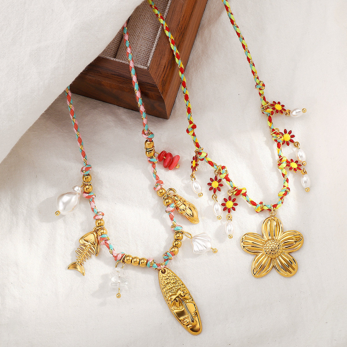 Casual  Style Fruit Pendants Women's Necklace Fashionable Stainless Steel Sun Star Pendant Jewelry