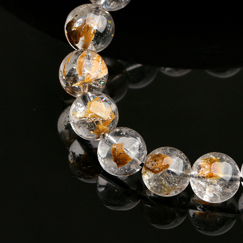 Natural Crystal Flashing Diamond Bracelet Black Yellow Crystal Lucky Oil Dare Circle Donghai Tokyang Crystal Geometric Pattern