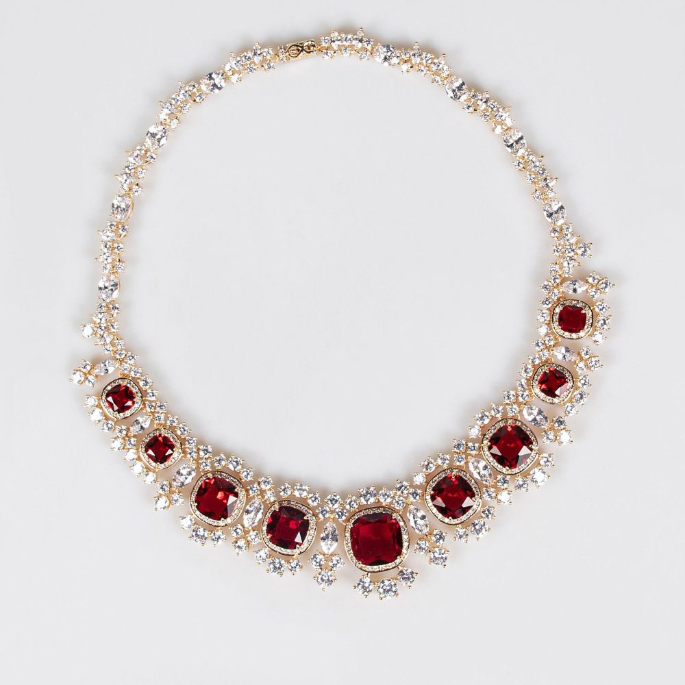 Luxurious  Style Wedding Necklace Jewelry Set For Women With AAA Zirconia Stones Fashionable Square Pattern