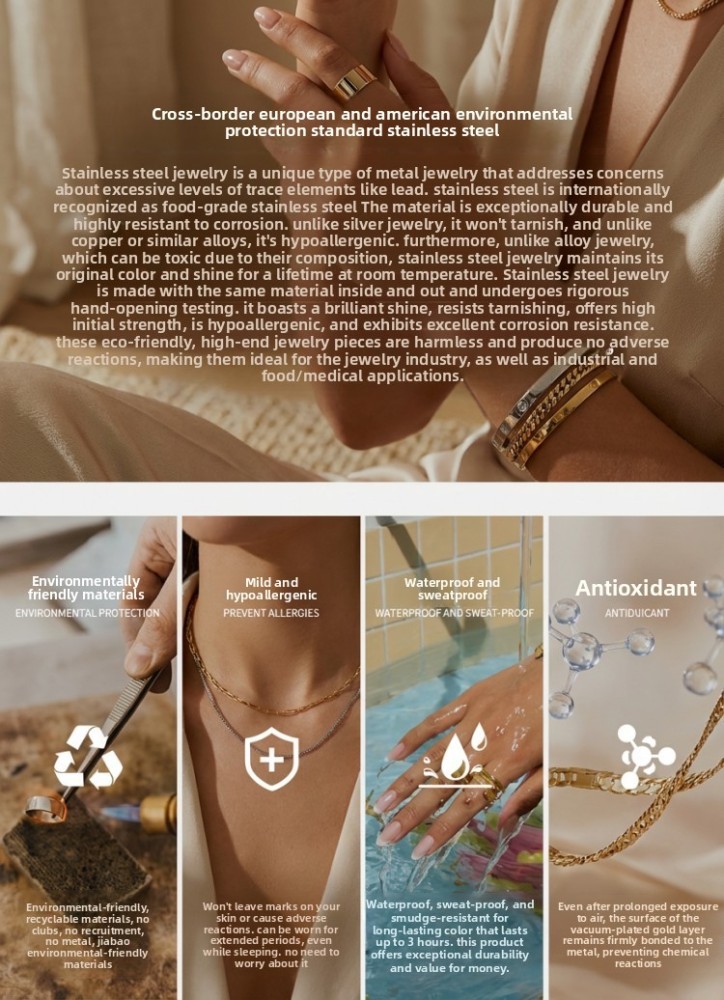 Adjustable Titanium Steel Stripe Bracelet Non-Fading Gold Plated Stainless Steel Wristband Women Jewelry Accessories