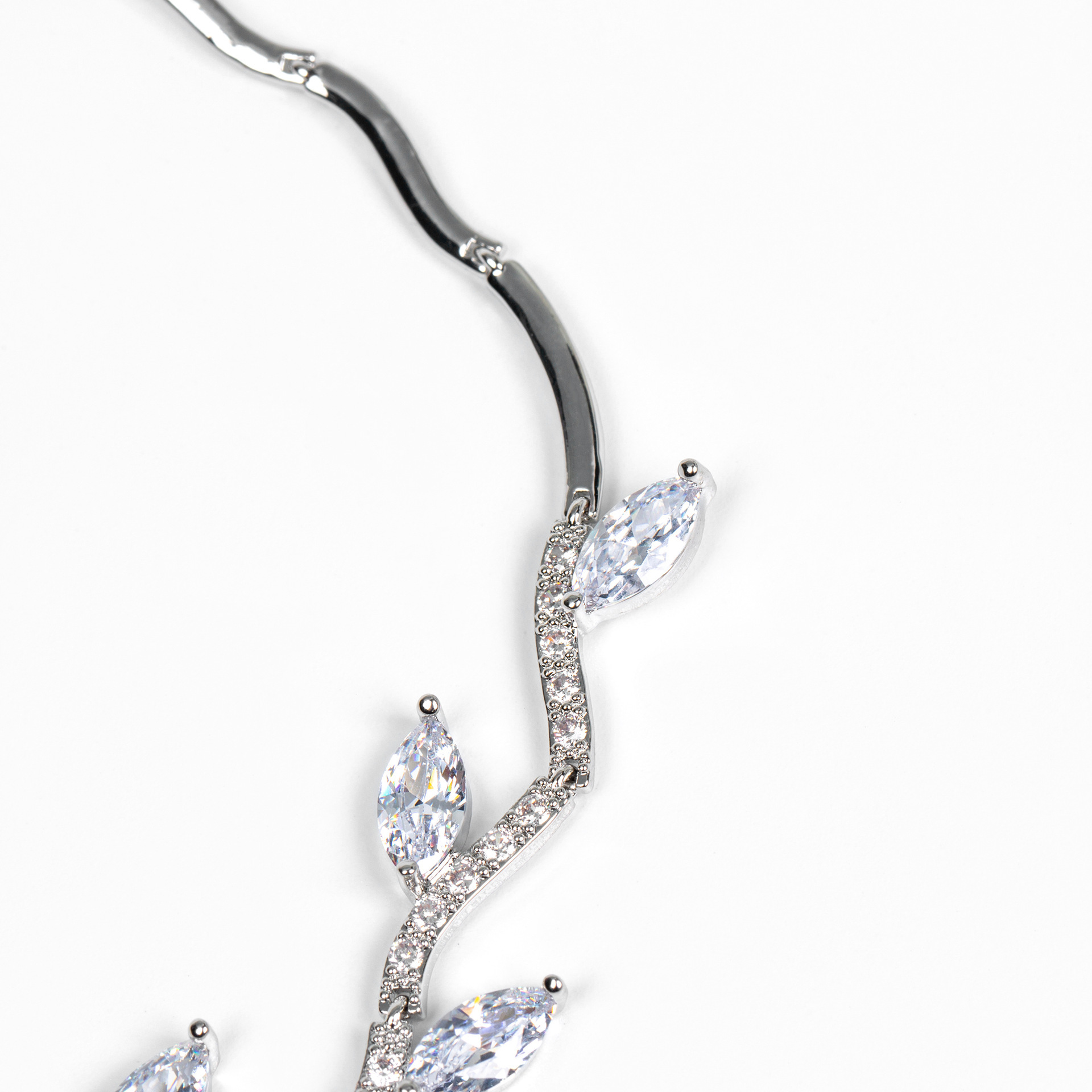 Elegant Bridal Jewelry Set With Zircon Necklace And Tassel Earrings  Style Fashionable Accessories