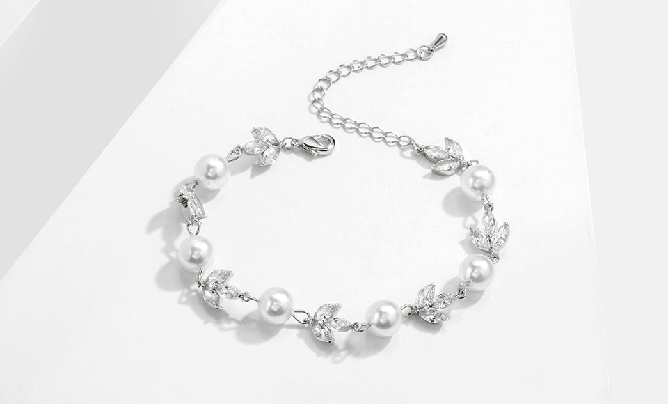 Unisex Imitation Pearl Copper Geometric Bracelets Imitation Pearl Jewelry