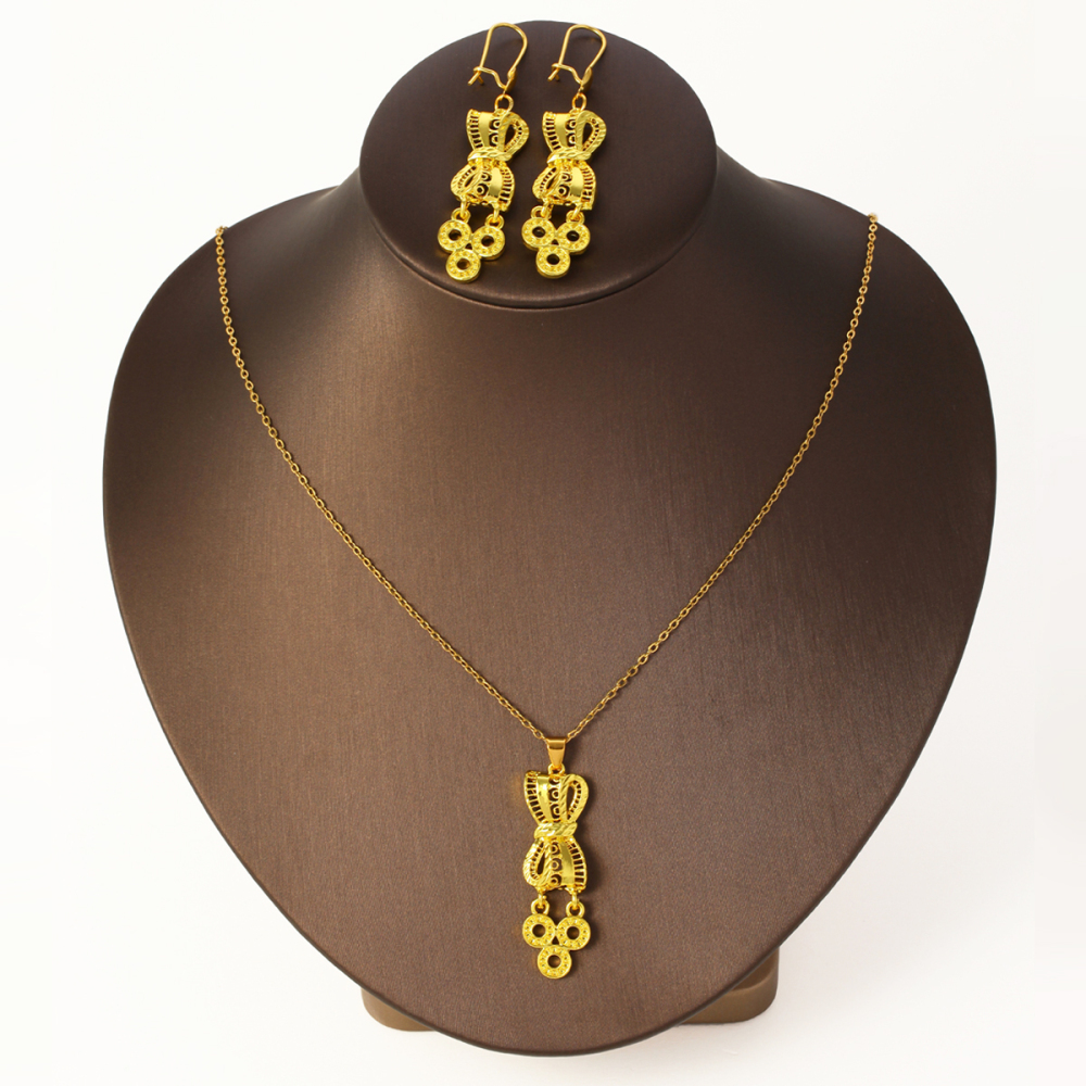 3pcs Fashion Personality Bowknot Copper Coin Pendant Necklace Earrings, Suitable For Daily Wear, Parties, And Holiday Gifts