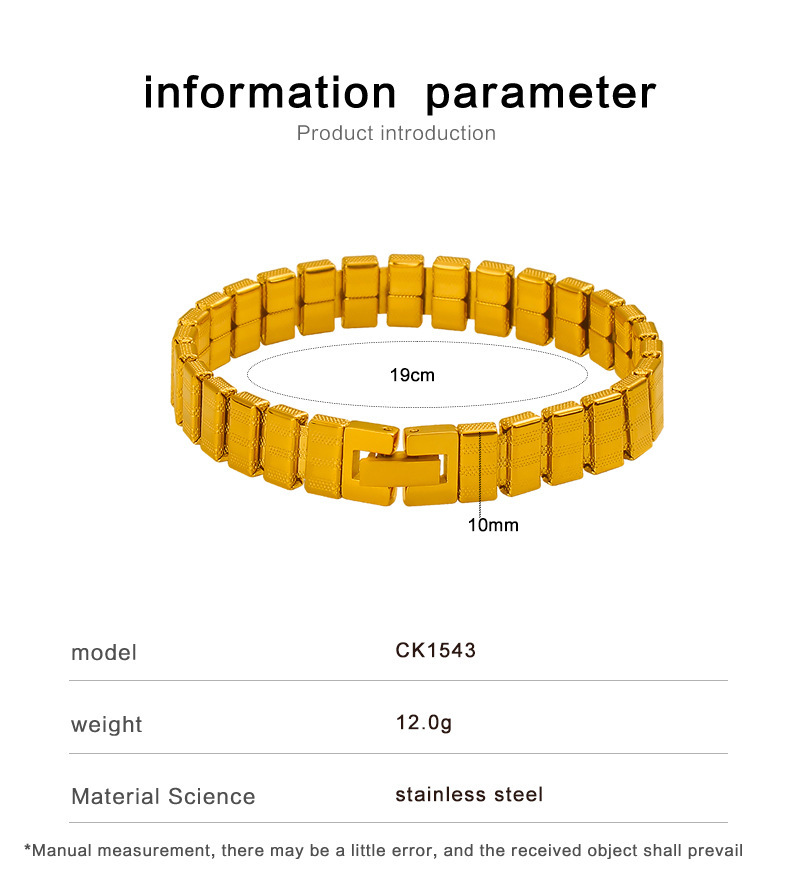 Adjustable Titanium Steel Stripe Bracelet Non-Fading Gold Plated Stainless Steel Wristband Women Jewelry Accessories