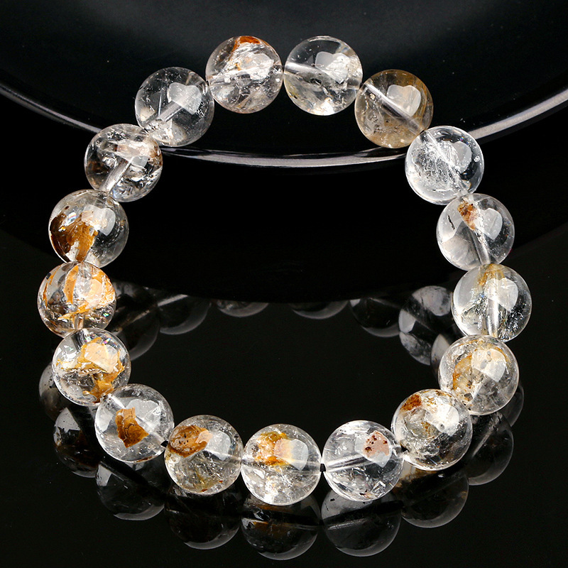 Natural Crystal Flashing Diamond Bracelet Black Yellow Crystal Lucky Oil Dare Circle Donghai Tokyang Crystal Geometric Pattern